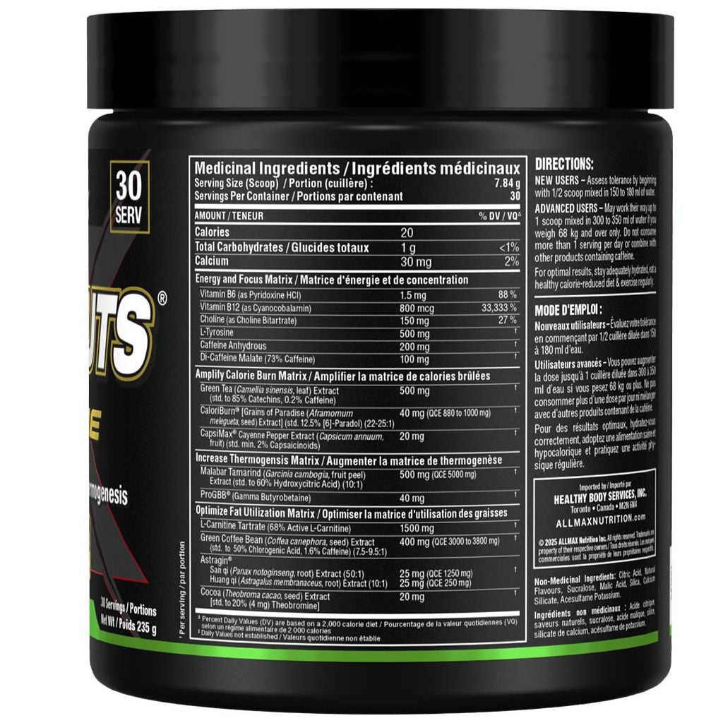 Allmax RAPIDCUTS XTREME, 30 Servings