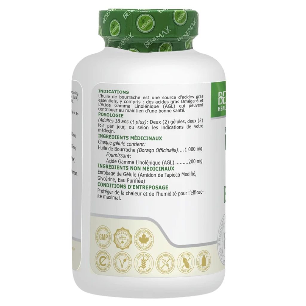 Benemax Health & Wellness PLANT BASED BORAGE OIL, 120 Softgels