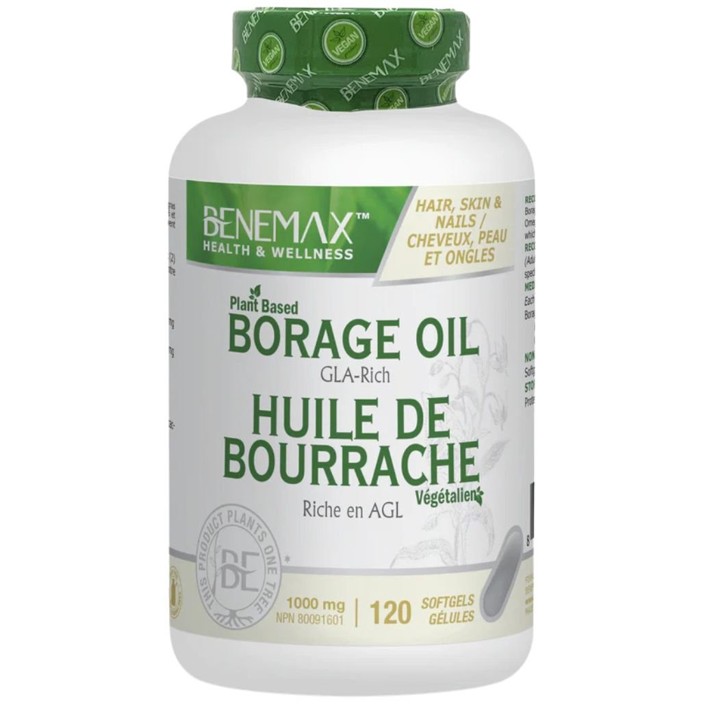 Benemax Health & Wellness PLANT BASED BORAGE OIL, 120 Softgels