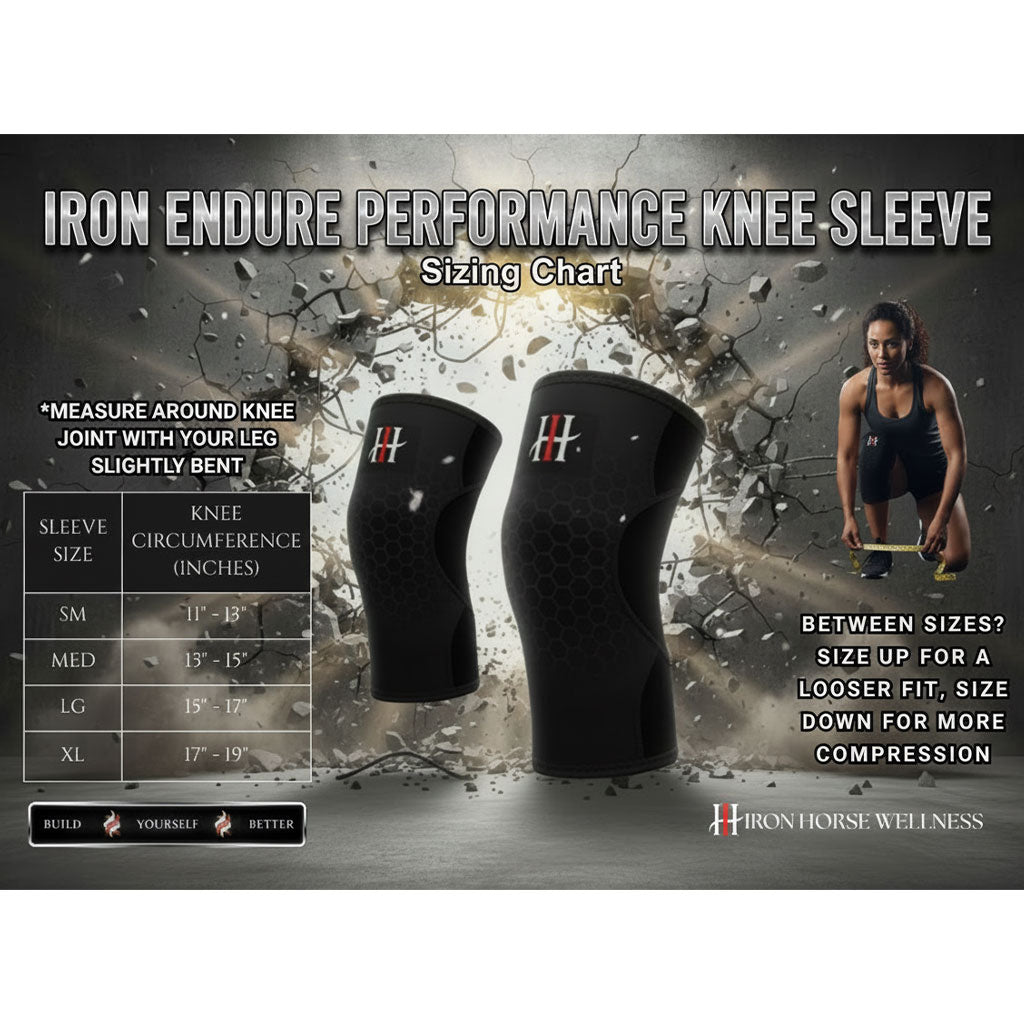 IronHorse Wellness IRON ENDURE KNEE SLEEVES, 1 Pair