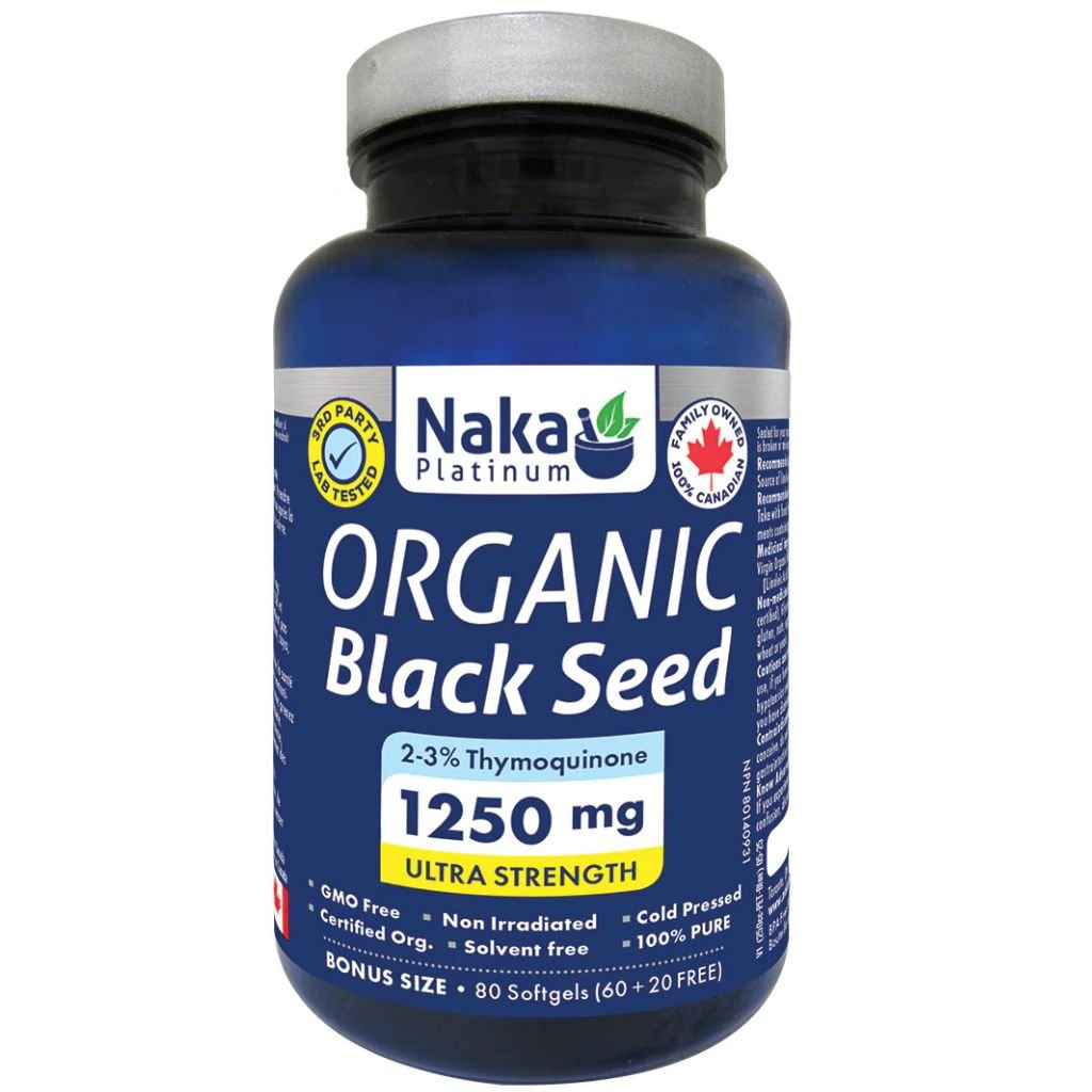 Naka ORGANIC BLACK SEED 1250mg, 80 Softgels
