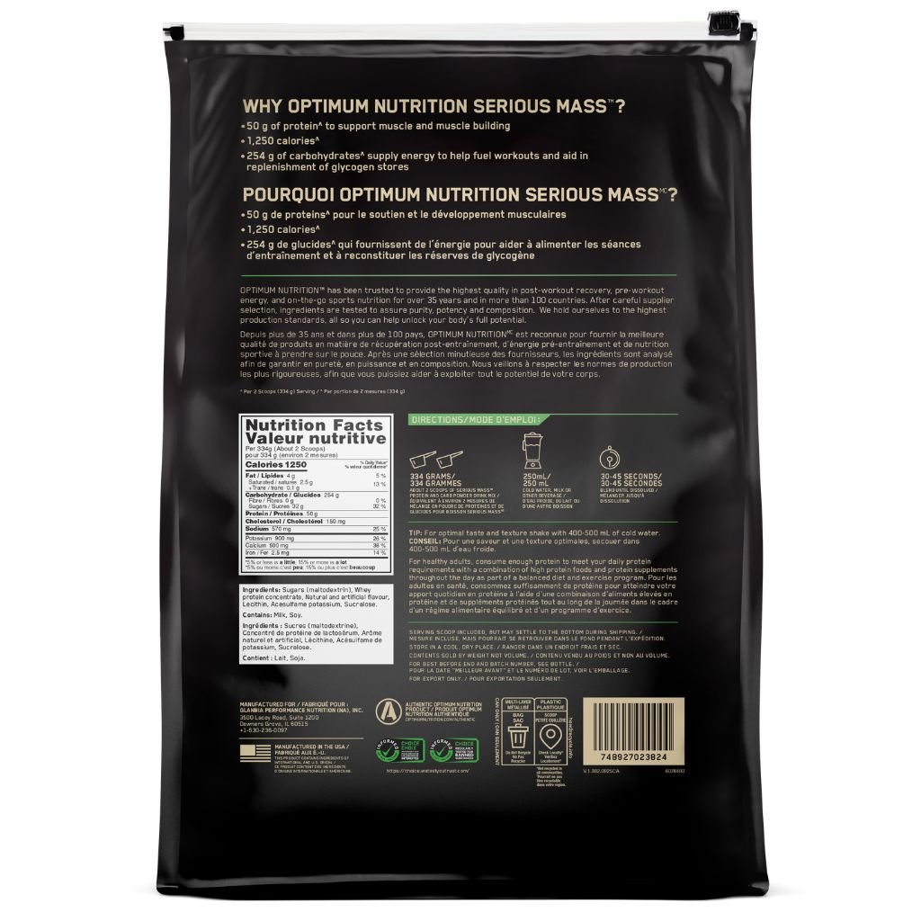 Optimum Nutrition SERIOUS MASS, 12lbs