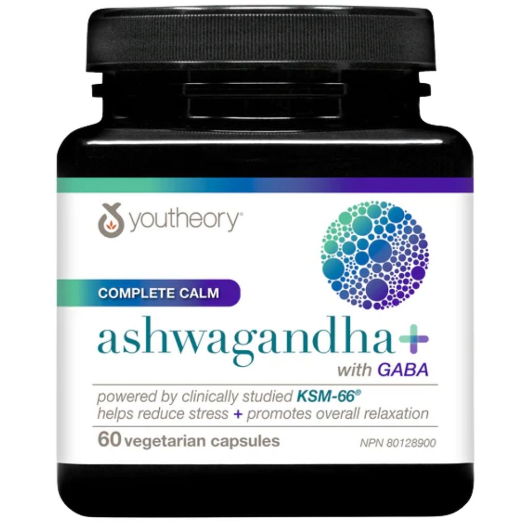 Youtheory ASHWAGANDHA+ WITH GABA, 60 VCaps