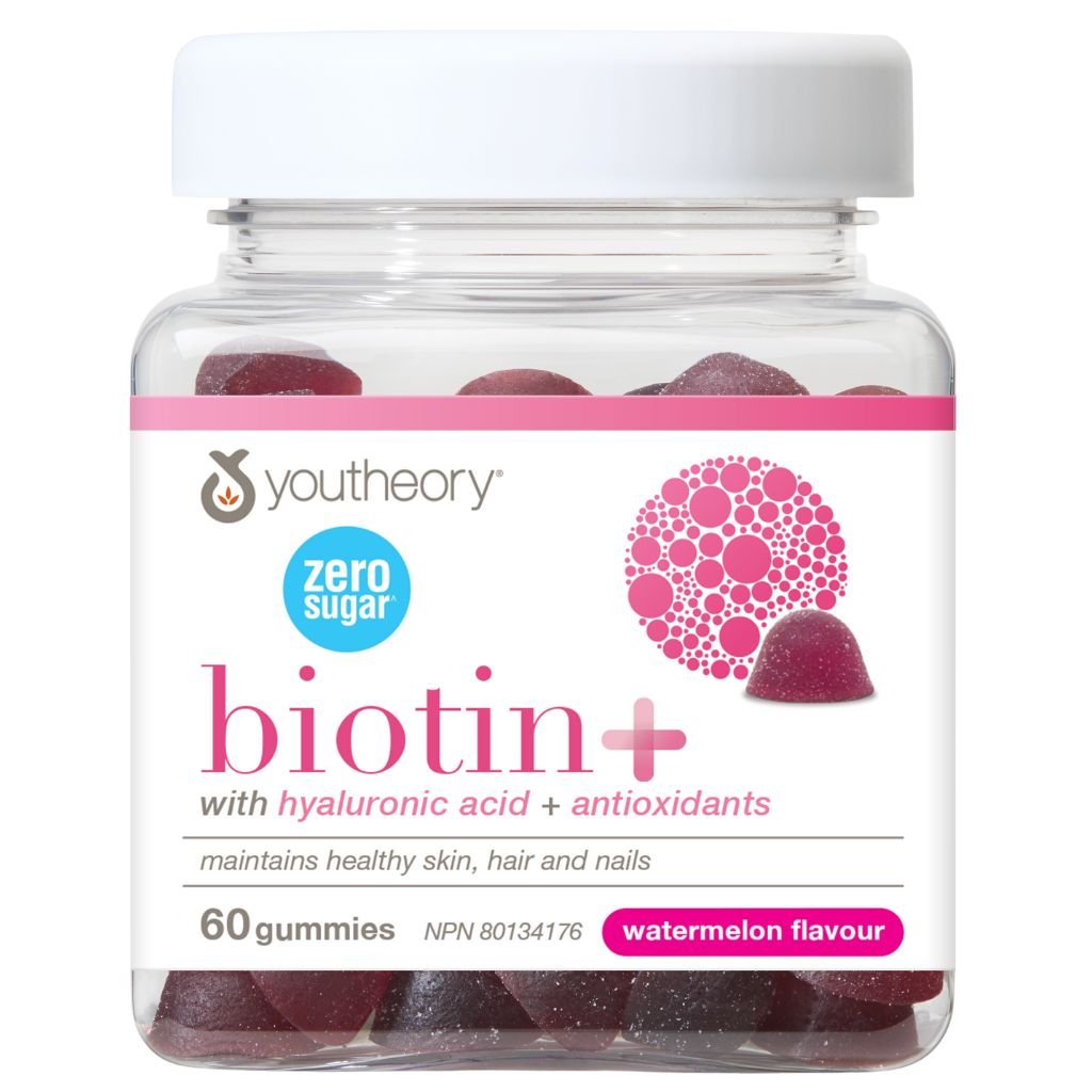 Youtheory BIOTIN+ ZERO SUGAR GUMMIES, 60 Gummies