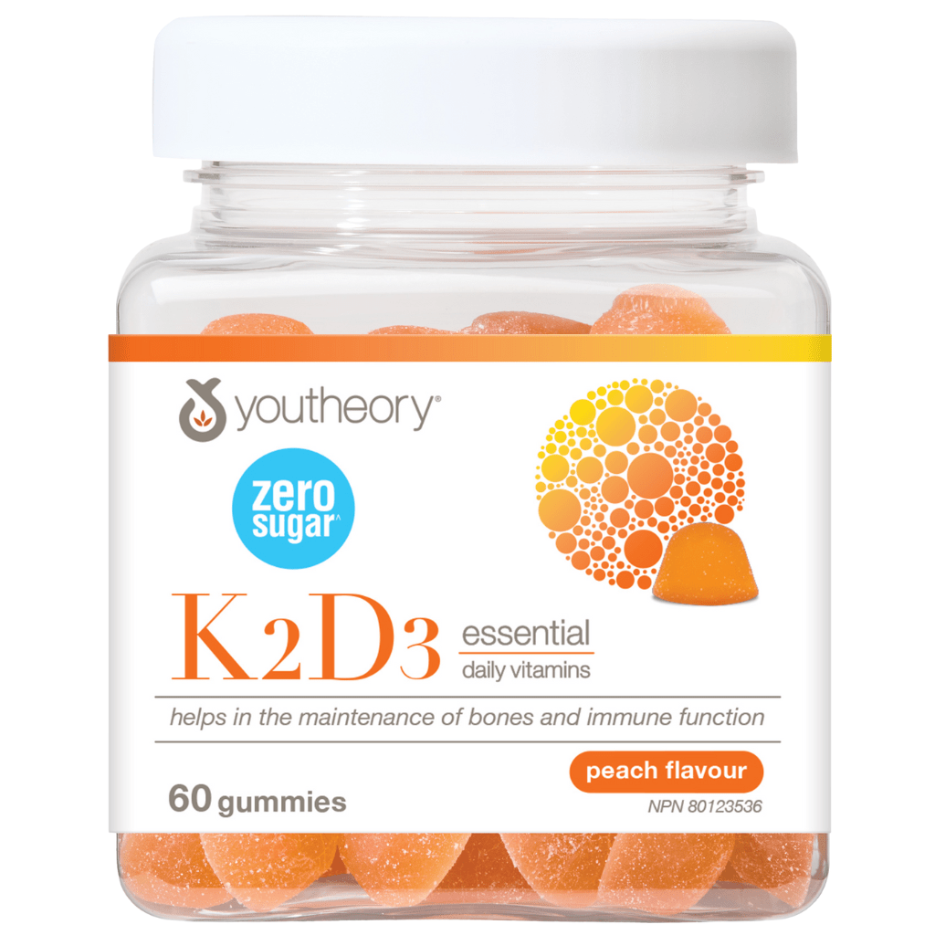 Youtheory VITAMIN K2+D3 ZERO SUGAR GUMMIES, 60 Gummies