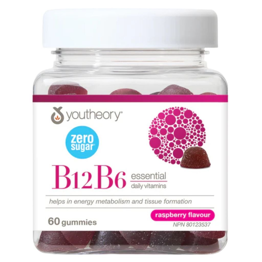 Youtheory B12+B6 ZERO SUGAR GUMMIES, 60 Gummies